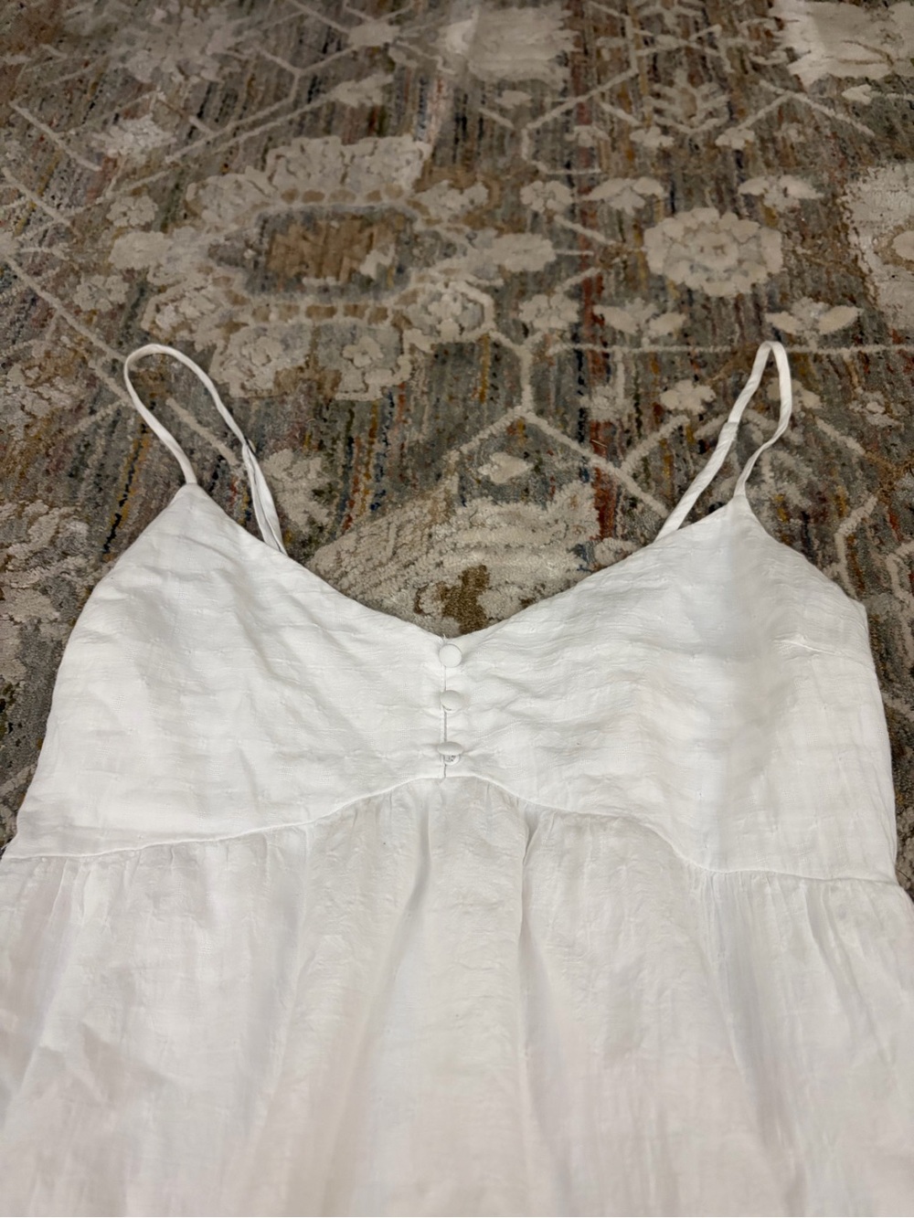 Vintage Abercrombie and Fitch Babydoll White Mini Dress - Picture 3 of 5